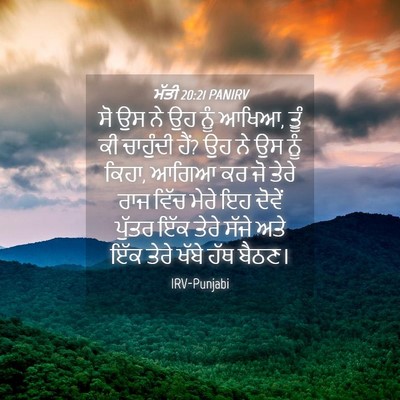 Picture 04 - ਮੱਤੀ 20:21 PANIRV - ਸੋ ਉਸ ਨੇ ਉਹ ਨੂੰ - Bible Verse Picture