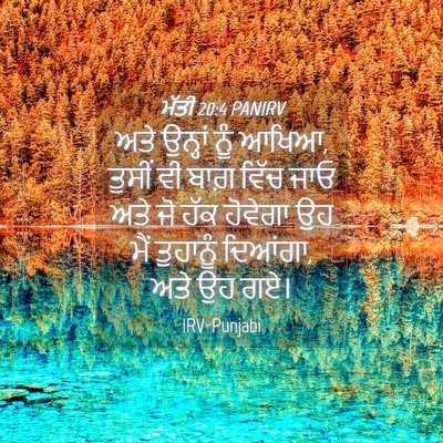 Picture 04 - ਮੱਤੀ 20:4 PANIRV - ਅਤੇ ਉਨ੍ਹਾਂ ਨੂੰ - Bible Verse Picture