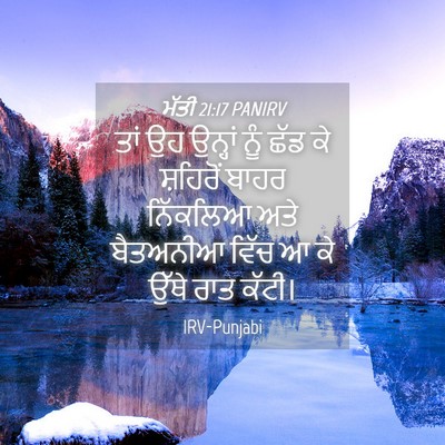 Picture 04 - ਮੱਤੀ 21:17 PANIRV - ਤਾਂ ਉਹ ਉਨ੍ਹਾਂ ਨੂੰ - Bible Verse Picture
