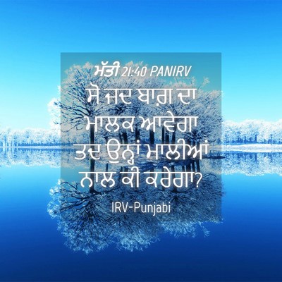 Picture 04 - ਮੱਤੀ 21:40 PANIRV - ਸੋ ਜਦ ਬਾਗ਼ ਦਾ ਮਾਲਕ - Bible Verse Picture