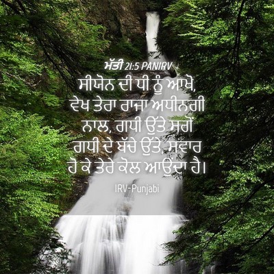Picture 04 - ਮੱਤੀ 21:5 PANIRV - ਸੀਯੋਨ ਦੀ ਧੀ ਨੂੰ - Bible Verse Picture