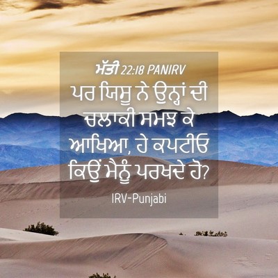 Picture 04 - ਮੱਤੀ 22:18 PANIRV - ਪਰ ਯਿਸੂ ਨੇ ਉਨ੍ਹਾਂ - Bible Verse Picture