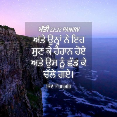 Picture 04 - ਮੱਤੀ 22:22 PANIRV - ਅਤੇ ਉਨ੍ਹਾਂ ਨੇ ਇਹ - Bible Verse Picture
