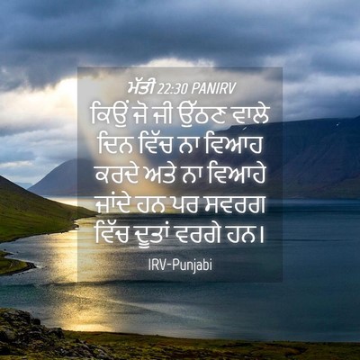 Picture 04 - ਮੱਤੀ 22:30 PANIRV - ਕਿਉਂ ਜੋ ਜੀ ਉੱਠਣ - Bible Verse Picture