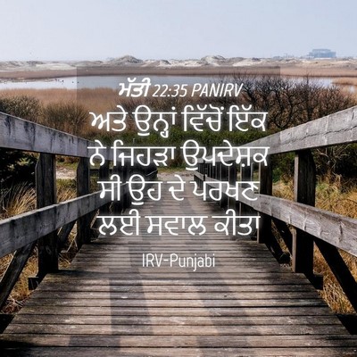 Picture 04 - ਮੱਤੀ 22:35 PANIRV - ਅਤੇ ਉਨ੍ਹਾਂ ਵਿੱਚੋਂ - Bible Verse Picture
