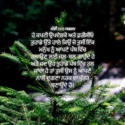 Picture 04 - ਮੱਤੀ 23:15 PANIRV - ਹੇ ਕਪਟੀ ਉਪਦੇਸ਼ਕੋ - Bible Verse Picture