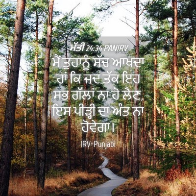 Picture 04 - ਮੱਤੀ 24:34 PANIRV - ਮੈਂ ਤੁਹਾਨੂੰ ਸੱਚ - Bible Verse Picture