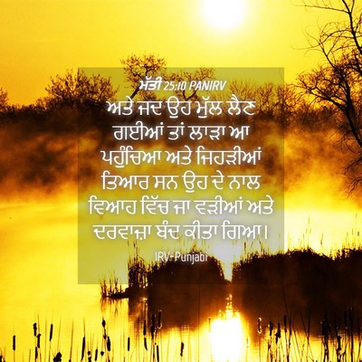 Picture 04 - ਮੱਤੀ 25:10 PANIRV - ਅਤੇ ਜਦ ਉਹ ਮੁੱਲ ਲੈਣ - Bible Verse Picture