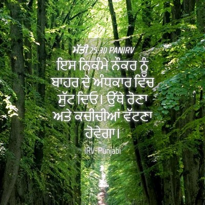 Picture 04 - ਮੱਤੀ 25:30 PANIRV - ਇਸ ਨਿਕੰਮੇ ਨੌਕਰ ਨੂੰ - Bible Verse Picture