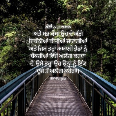Picture 04 - ਮੱਤੀ 25:32 PANIRV - ਅਤੇ ਸਭ ਕੌਮਾਂ ਉਹ ਦੇ - Bible Verse Picture
