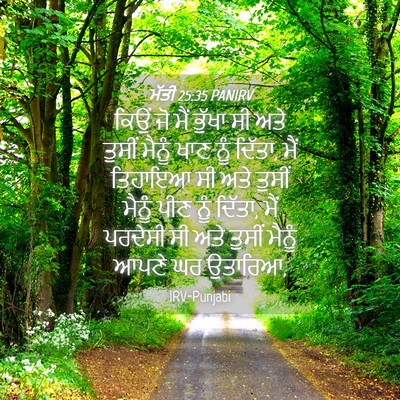Picture 04 - ਮੱਤੀ 25:35 PANIRV - ਕਿਉਂ ਜੋ ਮੈਂ ਭੁੱਖਾ - Bible Verse Picture
