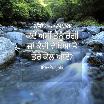 Picture 04 - ਮੱਤੀ 25:39 PANIRV - ਕਦੋਂ ਅਸੀਂ ਤੈਨੂੰ - Bible Verse Picture