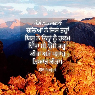 Picture 04 - ਮੱਤੀ 26:19 PANIRV - ਚੇਲਿਆਂ ਨੇ ਜਿਸ - Bible Verse Picture
