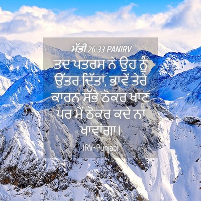 Picture 04 - ਮੱਤੀ 26:33 PANIRV - ਤਦ ਪਤਰਸ ਨੇ ਉਹ ਨੂੰ - Bible Verse Picture
