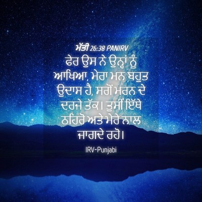 Picture 04 - ਮੱਤੀ 26:38 PANIRV - ਫੇਰ ਉਸ ਨੇ ਉਨ੍ਹਾਂ - Bible Verse Picture
