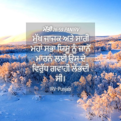 Picture 04 - ਮੱਤੀ 26:59 PANIRV - ਮੁੱਖ ਜਾਜਕ ਅਤੇ ਸਾਰੀ - Bible Verse Picture