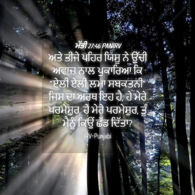 Picture 04 - ਮੱਤੀ 27:46 PANIRV - ਅਤੇ ਤੀਜੇ ਪਹਿਰ ਯਿਸੂ - Bible Verse Picture