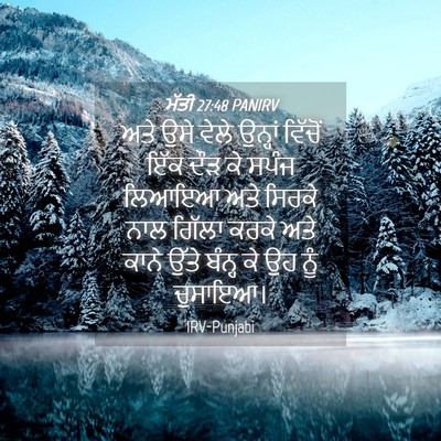 Picture 04 - ਮੱਤੀ 27:48 PANIRV - ਅਤੇ ਉਸੇ ਵੇਲੇ - Bible Verse Picture