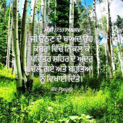 Picture 04 - ਮੱਤੀ 27:53 PANIRV - ਜੀ ਉੱਠਣ ਦੇ ਬਾਅਦ ਉਹ - Bible Verse Picture