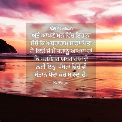Picture 04 - ਮੱਤੀ 3:9 PANIRV - ਅਤੇ ਆਪਣੇ ਮਨ ਵਿੱਚ ਇਹ - Bible Verse Picture