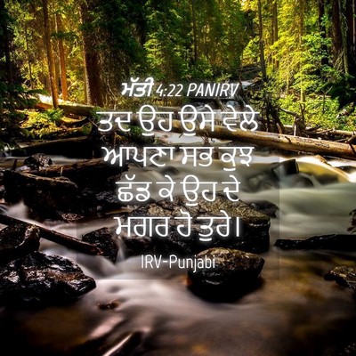 Picture 04 - ਮੱਤੀ 4:22 PANIRV - ਤਦ ਉਹ ਉਸੇ ਵੇਲੇ ਆਪਣਾ - Bible Verse Picture