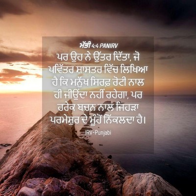 Picture 04 - ਮੱਤੀ 4:4 PANIRV - ਪਰ ਉਹ ਨੇ ਉੱਤਰ - Bible Verse Picture