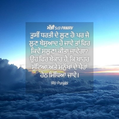 Picture 04 - ਮੱਤੀ 5:13 PANIRV - ਤੁਸੀਂ ਧਰਤੀ ਦੇ ਲੂਣ - Bible Verse Picture