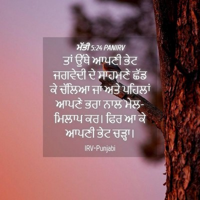 Picture 04 - ਮੱਤੀ 5:24 PANIRV - ਤਾਂ ਉੱਥੇ ਆਪਣੀ ਭੇਟ - Bible Verse Picture