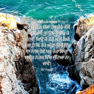 Picture 04 - ਮੱਤੀ 5:30 PANIRV - ਅਤੇ ਜੇ ਤੇਰਾ ਸੱਜਾ - Bible Verse Picture