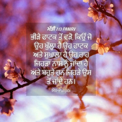 Picture 04 - ਮੱਤੀ 7:13 PANIRV - ਭੀੜੇ ਫਾਟਕ ਤੋਂ ਵੜੋ, - Bible Verse Picture