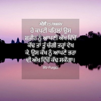 Picture 04 - ਮੱਤੀ 7:5 PANIRV - ਹੇ ਕਪਟੀ ਪਹਿਲਾਂ ਉਸ - Bible Verse Picture