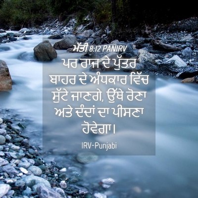 Picture 04 - ਮੱਤੀ 8:12 PANIRV - ਪਰ ਰਾਜ ਦੇ ਪੁੱਤਰ - Bible Verse Picture