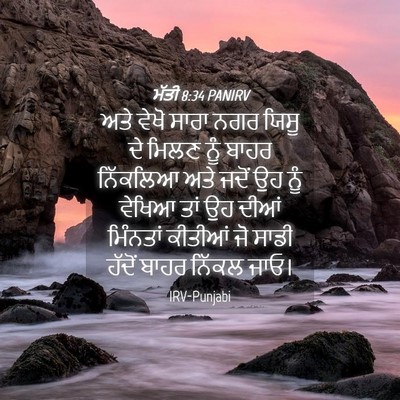Picture 04 - ਮੱਤੀ 8:34 PANIRV - ਅਤੇ ਵੇਖੋ ਸਾਰਾ ਨਗਰ - Bible Verse Picture