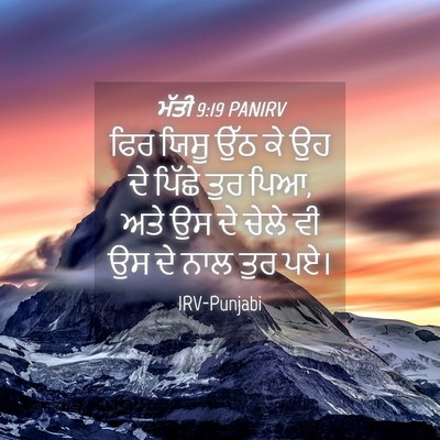 Picture 04 - ਮੱਤੀ 9:19 PANIRV - ਫਿਰ ਯਿਸੂ ਉੱਠ ਕੇ ਉਹ - Bible Verse Picture