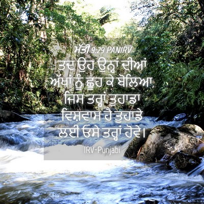 Picture 04 - ਮੱਤੀ 9:29 PANIRV - ਤਦ ਉਹ ਉਨ੍ਹਾਂ ਦੀਆਂ - Bible Verse Picture