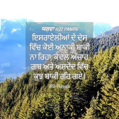 Picture 04 - ਯਸ਼ਵਾ 11:22 PANIRV - ਇਸਰਾਏਲੀਆਂ ਦੇ ਦੇਸ - Bible Verse Picture