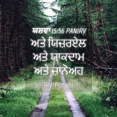 Picture 04 - ਯਸ਼ਵਾ 15:56 PANIRV - ਅਤੇ ਯਿਜ਼ਰਏਲ ਅਤੇ - Bible Verse Picture