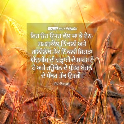 Picture 04 - ਯਸ਼ਵਾ 18:17 PANIRV - ਫਿਰ ਉਹ ਉਤਰ ਵੱਲ ਜਾ - Bible Verse Picture