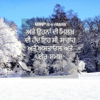 Picture 04 - ਯਸ਼ਵਾ 19:41 PANIRV - ਅਤੇ ਉਹਨਾਂ ਦੀ ਮਿਲਖ਼ - Bible Verse Picture