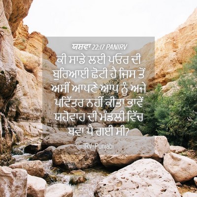 Picture 04 - ਯਸ਼ਵਾ 22:17 PANIRV - ਕੀ ਸਾਡੇ ਲਈ ਪਓਰ ਦੀ - Bible Verse Picture