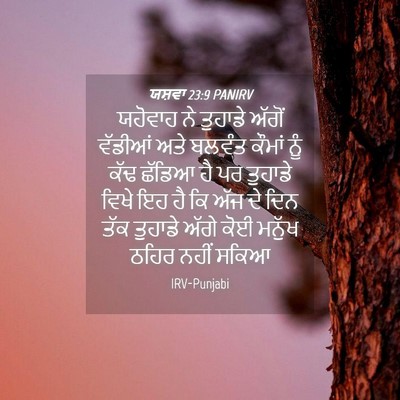 Picture 04 - ਯਸ਼ਵਾ 23:9 PANIRV - ਯਹੋਵਾਹ ਨੇ ਤੁਹਾਡੇ - Bible Verse Picture