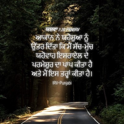 Picture 04 - ਯਸ਼ਵਾ 7:20 PANIRV - ਆਕਾਨ ਨੇ ਯਹੋਸ਼ੁਆ - Bible Verse Picture
