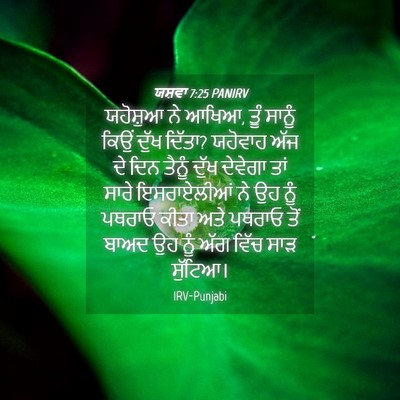 Picture 04 - ਯਸ਼ਵਾ 7:25 PANIRV - ਯਹੋਸ਼ੁਆ ਨੇ ਆਖਿਆ, - Bible Verse Picture