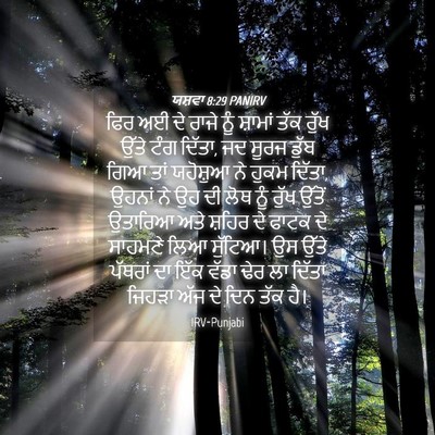Picture 04 - ਯਸ਼ਵਾ 8:29 PANIRV - ਫਿਰ ਅਈ ਦੇ ਰਾਜੇ ਨੂੰ - Bible Verse Picture