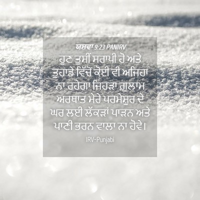 Picture 04 - ਯਸ਼ਵਾ 9:23 PANIRV - ਹੁਣ ਤੁਸੀਂ ਸਰਾਪੀ ਹੋ - Bible Verse Picture