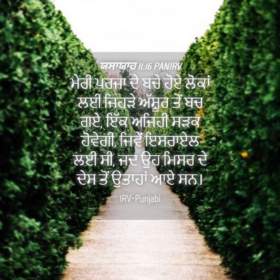 Picture 04 - ਯਸਾਯਾਹ 11:16 PANIRV - ਮੇਰੀ ਪਰਜਾ ਦੇ ਬਚੇ - Bible Verse Picture
