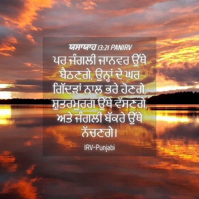 Picture 04 - ਯਸਾਯਾਹ 13:21 PANIRV - ਪਰ ਜੰਗਲੀ ਜਾਨਵਰ - Bible Verse Picture