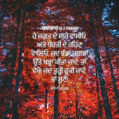Picture 04 - ਯਸਾਯਾਹ 18:3 PANIRV - ਹੇ ਜਗਤ ਦੇ ਸਾਰੇ - Bible Verse Picture