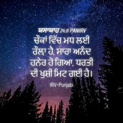 Picture 04 - ਯਸਾਯਾਹ 24:11 PANIRV - ਚੌਕਾਂ ਵਿੱਚ ਮਧ ਲਈ - Bible Verse Picture