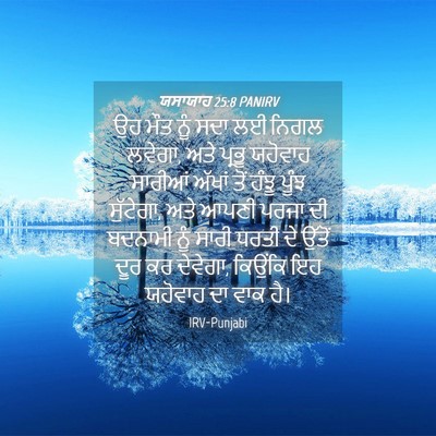 Picture 04 - ਯਸਾਯਾਹ 25:8 PANIRV - ਉਹ ਮੌਤ ਨੂੰ ਸਦਾ ਲਈ - Bible Verse Picture